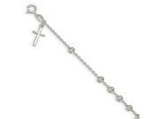 Sterling Silver 7.5in Cross Charm Bracelet