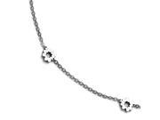 Stainless Steel 9in Polished Flowers with 1in extension Anklet