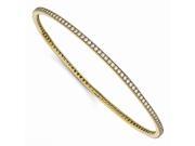 Sterling Silver 14k Gold Plated Synthetic CZ Brilliant Embers Slip on Bangle Bracelet