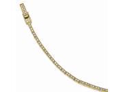 Sterling Silver 7.25in 14k Gold plated Synthetic CZ Brilliant Embers Polished Bracelet