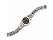 Sterling Silver 7.5in Antiqued Roman Bronze Urbs Roma Coin Bracelet