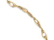 14k Yellow Gold 7.75in Diamond Cut and Polished Fancy Link Bracelet