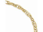 14k Yellow Gold 8in Polished and Textured Fancy Link Bracelet
