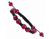 8mm Red Aventurine Beads and Black Cord Bracelet