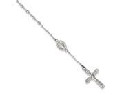 Sterling Silver 7.5in Polished Rosary Bracelet