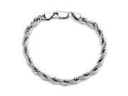 Stainless Steel 9in Polished 6mm Rope Bracelet