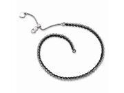 Sterling Silver Ruthenium plated 2 Strand Adjustable 9in 11in Anklet