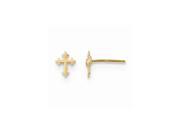 14K Yellow Gold Polished Cross Children's Post Earrings (7MM) 14K Yellow Gold Polished Cross Children's Post Earrings (7MM)