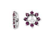 Sterling Silver W/ Rhodium-plated Rhodolite Garnet Earring Jacket (0.5IN Diameter) Sterling Silver W/ Rhodium-plated Rhodolite Garnet Earring Jacket (0.5IN Diameter)