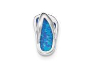 Sterling Silver Created Blue Opal Flip-Flop Slide Sterling Silver Created Blue Opal Flip-Flop Slide