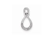 Sterling Silver W/ Rhodium-plated Diamond Two-Tone Infinity with Heart Pendant Sterling Silver W/ Rhodium-plated Diamond Two-Tone Infinity with Heart Pendant