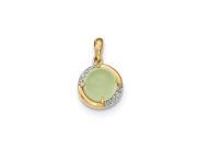 14k Yellow Gold Green Chalcedony and Diamond Pendant 14k Yellow Gold Green Chalcedony and Diamond Pendant