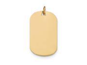 14k Yellow Gold Plain .027 Gauge Engravable Dog Tag Disc Charm