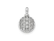 14k White Gold Diamond Openwork Round Pendant