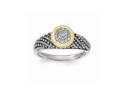 Sterling Silver w 14k Gold Plated Diamond Ring