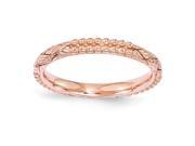 Sterling Silver Stackable Expressions 14k Rose Gold plated Patterned Ring