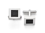 Titanium Polished Black IP plated Wire Cuff Links