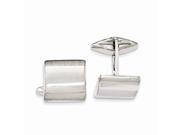 Sterling Silver Polished Satin Striped Cuff Link