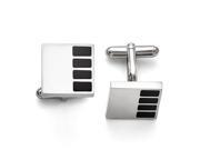 Stainless Steel Engravable Polished Enameled Cuff Links