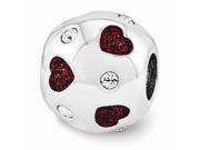 Sterling Silver Reflections Red Enameled w/ Swarovski Elements Hearts Bead Sterling Silver Reflections Red Enameled w/ Swarovski Elements Hearts Bead
