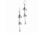 Sterling Silver Textured Beads Triple Strand Dangle Earrings (3.3IN x 0.5IN ) Sterling Silver Textured Beads Triple Strand Dangle Earrings (3.3IN x 0.5IN )
