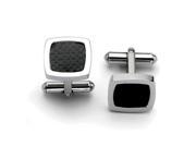 Stainless Steel Polished and Carbon Fiber Cuff Links