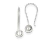 Sterling Silver 0.5IN Long 6.00mm Dangle Ball Earrings