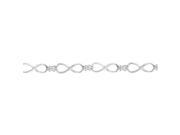 10K White Gold 0.25ctw Shiny Pave Diamond Fashion Infinity Link Bracelet