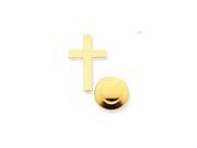 14k Yellow Gold Polished Cross Tie Tac