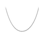 14k White Gold 9in 1.20mm Solid D C Machine made Rope Chain Bracelet