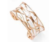 Sterling SIlver 7in 30.5mm 14k Rose Gold Plated Large Concave Scrunch Bangle