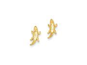 14k Yellow Gold 0.5IN Long D C Alligator Post Earrings