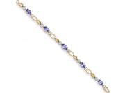 14k Yellow Gold Completed Open Link Diamond Tanzanite Bracelet Gem Color H I Clarity SI2 I1