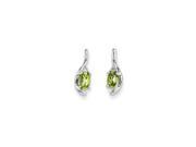 14k White Gold 0.5IN Long 5x3 Oval Peridot Diamond Earrings 14k White Gold 0.5IN Long 5x3 Oval Peridot Diamond Earrings