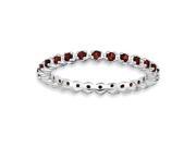 0.58ct Absolute Love 925 Sterling Silver Rhodium Plated Stackable Garnet Band
