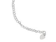Sterling Silver Engravable 6in Heart Link Childs Bracelet