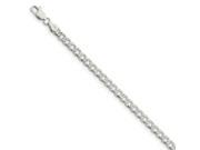 Sterling Silver 7in 4.5mm Pave Curb Chain Bracelet
