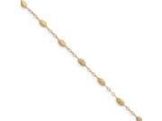 14k Yellow Gold 10in Puff Rice Bead with 1in ext Anklet
