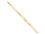14k Yellow Gold 9in Polished Figaro Link Anklet