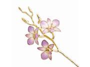 Laquer Dipped Gold Trimmed Lilac White Orchid Stem