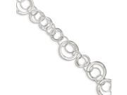 Sterling Silver 7.5in Fancy Circle Link Bracelet