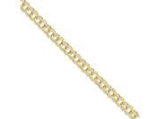 10k Yellow Gold 8in Solid Double Link Charm Bracelet