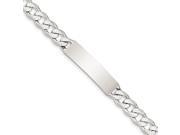 Sterling Silver 8in Polished Engravable Patterned Curb Men s Link ID Bracelet
