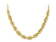10k Yellow Gold 8in 0.3IN Handmade D C Rope Chain Bracelet 0.3IN x 0.3IN