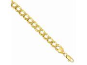 7.25in 14k Gold Plated 8mm Double Link Charm Bracelet