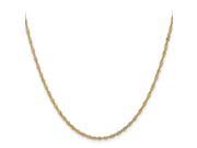 14k Yellow Gold 7in 1.60mm Singapore Chain Bracelet