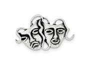 Sterling Silver Antiqued Comedy tragedy Pin