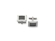 Stainless Steel Wire Brushed and Polished Cuff Links