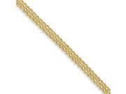 14k Yellow Gold 8in 1.75mm Triple Strand Rope Bracelet