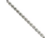 Sterling Silver 7in 6.4mm Hollow Rope Chain Bracelet